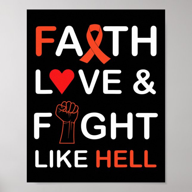 Cancer Awareness Faith Kärlek Fight Poster (Framsidan)