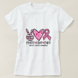 Cancer Awareness Peace Kärlek Cure T Shirt