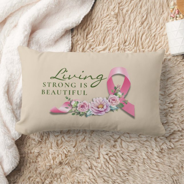 Cancer Awareness - Strong is Snygg Lumbarkudde (Filt)