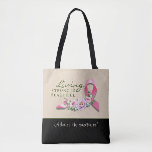 Cancer Awareness - Strong is Vacker Tote Bag Tygkasse