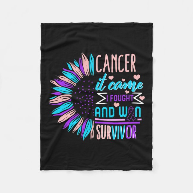 Cancer Awareness Survivor Solros Thyroidectomy Fleecefilt (Framsidan)