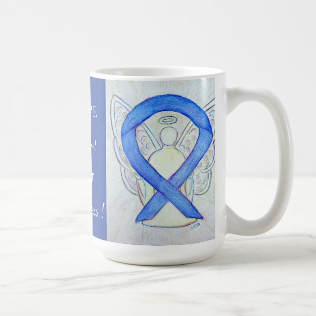 Cancer Awareness Violet Ribbon Angel Anpassningsba Kaffemugg (Höger)