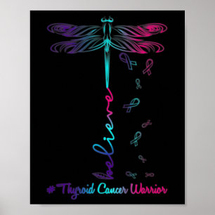 Cancer Awareness Warrior Dragonfly Tro Hope Poster