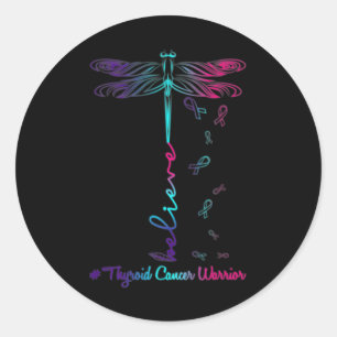 Cancer Awareness Warrior Dragonfly Tro Hope Runt Klistermärke