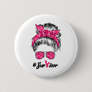 Cancer Awareness Warrior Tro Messy Bun Womens Knapp