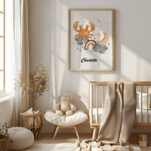 Cancer Baby - för din lilla krabba Zodiac Nursery Poster