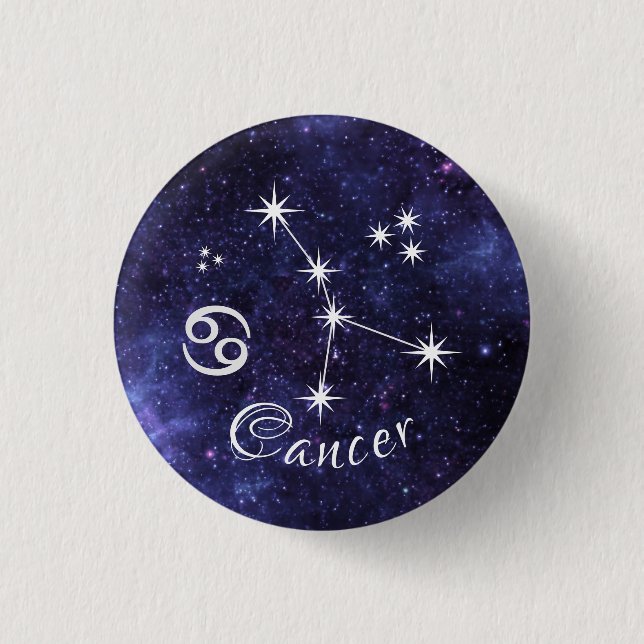 Cancer Badge, Zodiac Horoscope Badge Knapp (Framsida)