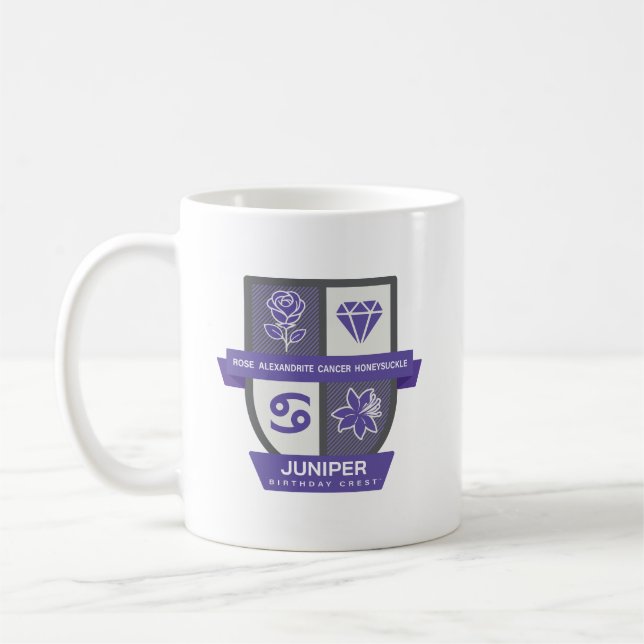 Cancer Birthday Crest™ for June 22-30 Mug Kaffemugg (Vänster)
