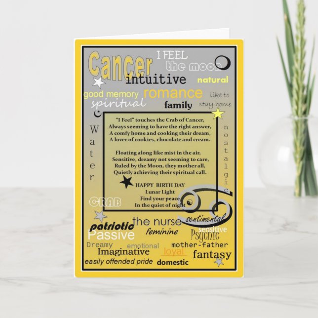 CANCER BIRTHDAY KORT (Framsida)