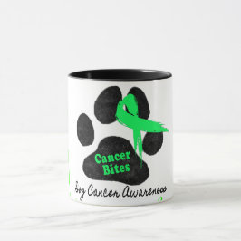 Cancer Bita Hund Cancer Lymphoma - medvetenhet Mugg