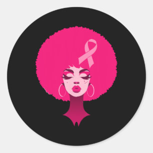Cancer Black African Women Support Rosa 3 Runt Klistermärke