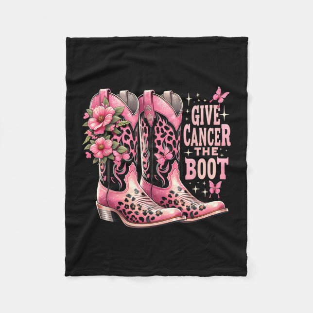 Cancer Boot Westers Cowgirl Boots Breast Cance Fleecefilt (Framsidan)
