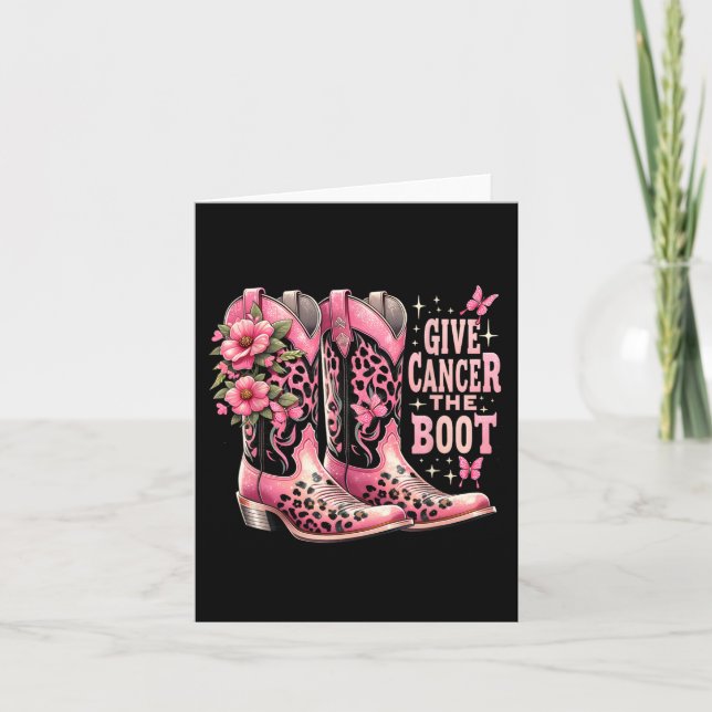 Cancer Boot Westers Cowgirl Boots Breast Cance Kort (Framsida)