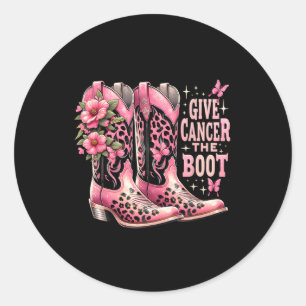 Cancer Boot Westers Cowgirl Boots Breast Cance Runt Klistermärke