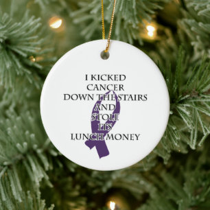 Cancer Bully (Lila Ribbon) Julgransprydnad Keramik