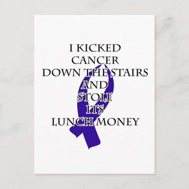 Cancer Bully (Mörk blått band) Vykort (Framsida)