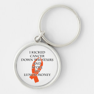 Cancer Bully (Orange Ribbon) Rund Silverfärgad Nyckelring