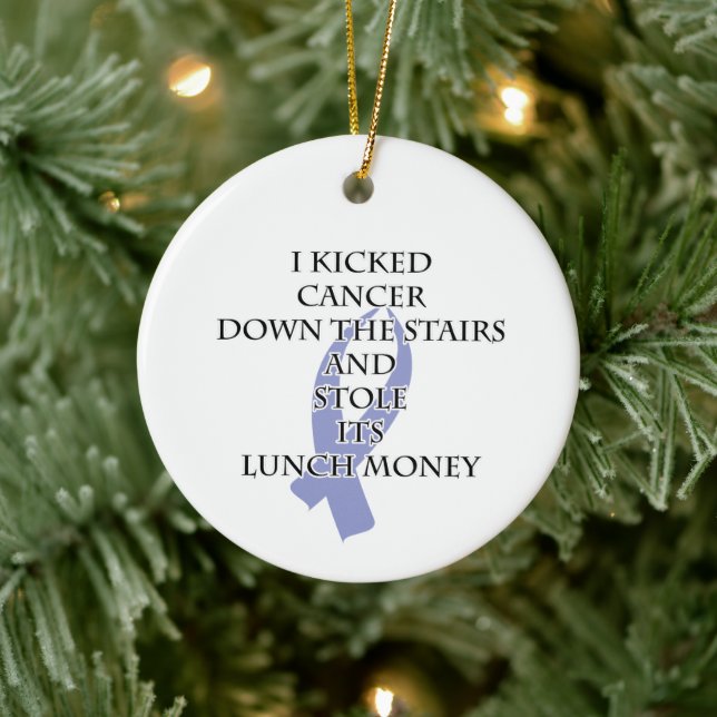 Cancer Bully (Periwinkle Ribbon) Julgransprydnad Keramik (Träd)