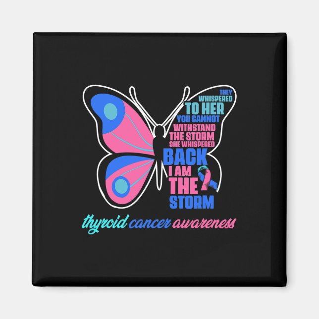 Cancer Butterfly - Thyroid Survivor Thyroid Cancer Magnet (Framsidan)