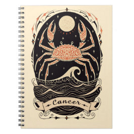 Cancer Celestial Zodiac Art Anteckningsbok