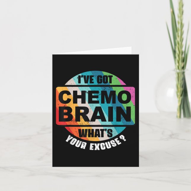 Cancer Chemo Brain Retro Awareness Gift Kort (Framsida)