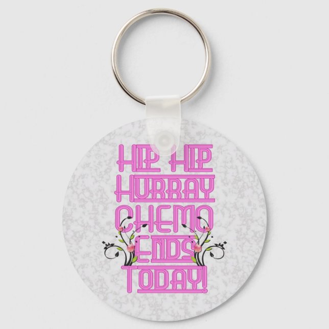 Cancer Chemo Survivor Rosa Nyckelring Fob Keychain (Framsida)