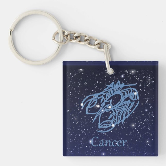 Cancer Constellation and Zodiac Sign med stjärnor (Framsidan)