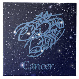 Cancer Constellation and Zodiac Sign med stjärnor Kakelplatta