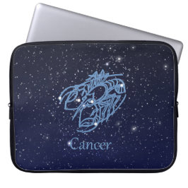 Cancer Constellation and Zodiac Sign med stjärnor Laptop Sleeve