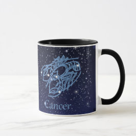 Cancer Constellation and Zodiac Sign med stjärnor Mugg