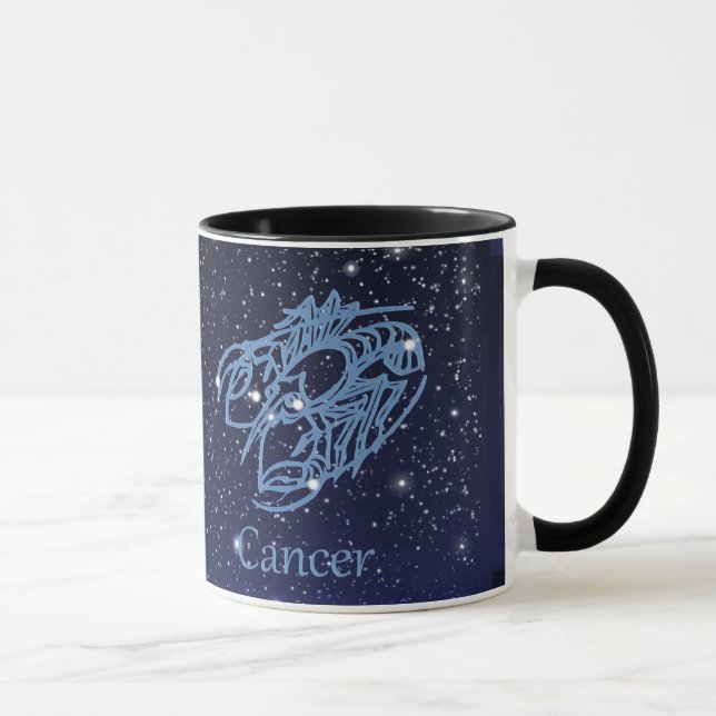 Cancer Constellation and Zodiac Sign med stjärnor Mugg (Höger)