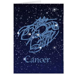 Cancer Constellation and Zodiac Sign med stjärnor OBS Kort