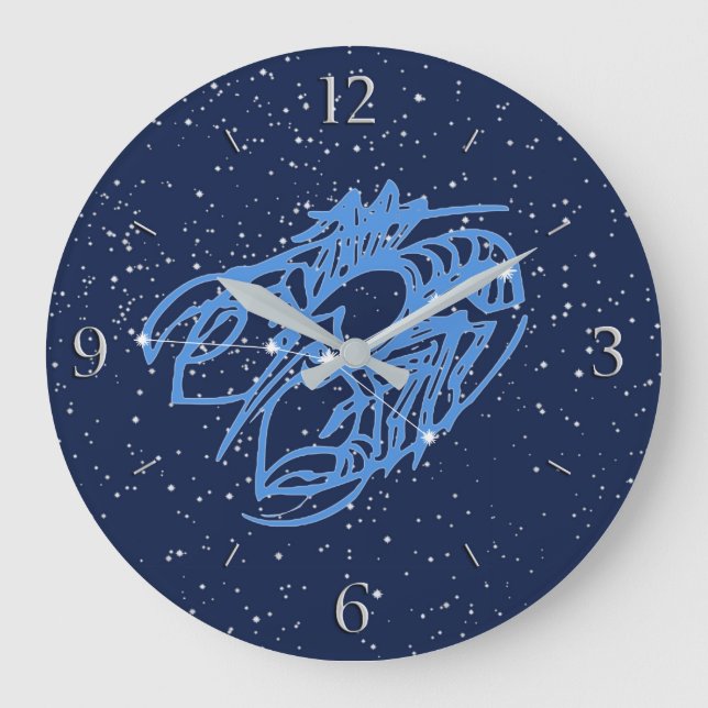 Cancer Constellation and Zodiac Sign med stjärnor Stor Klocka (Framsida)