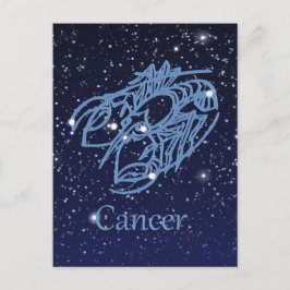 Cancer Constellation and Zodiac Sign med stjärnor Vykort