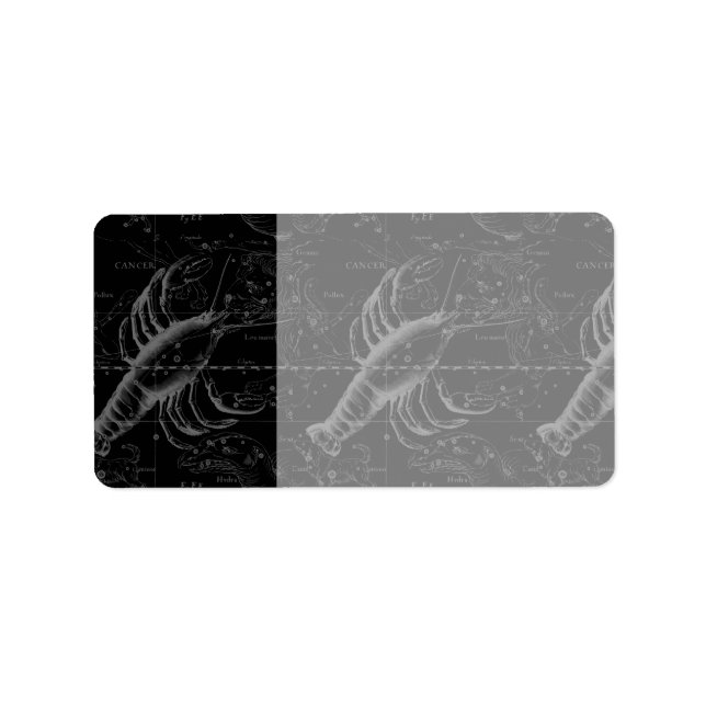 Cancer Constellation Hevelius 1690 Decor Adressetikett (Framsidan)