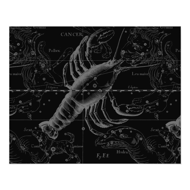 Cancer Constellation Hevelius 1690 Decor Fototryck (Framsidan)
