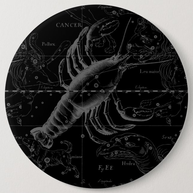 Cancer Constellation Hevelius 1690 Decor Knapp (Framsida)