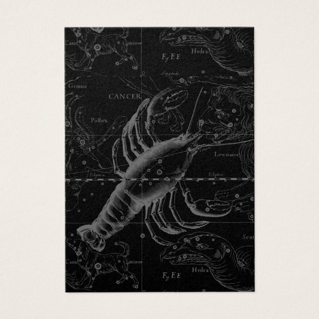 Cancer Constellation Hevelius 1690 Decor Visitkort (Framsidan)