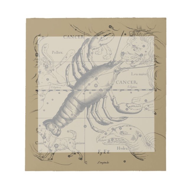 Cancer Constellation Hevelius 1690 Engaking Anteckningsblock (Framsida)