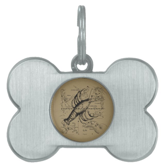 Cancer Constellation Hevelius 1690 Engaking Namnbricka Husdjur (Framsidan)