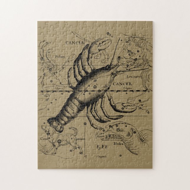 Cancer Constellation Hevelius 1690 juni 21-22 juli Pussel (Vertikal)