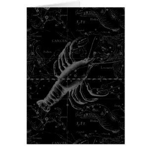 Cancer Constellation Hevelius 1690 on Black Hälsningskort