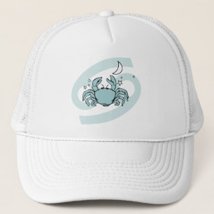 Cancer Crab astrology zodiac Blue Graphics hat Keps