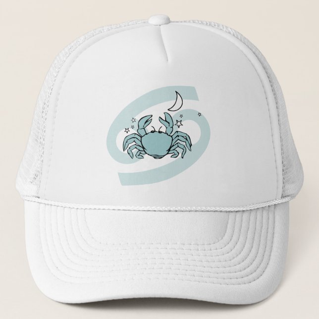 Cancer Crab astrology zodiac Blue Graphics hat Keps (Framsida)