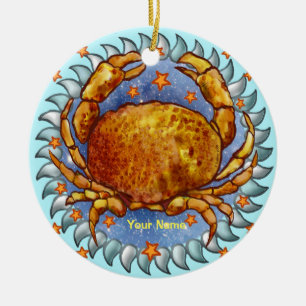 Cancer Crab Birthday prydnadsföremål Julgransprydnad Keramik