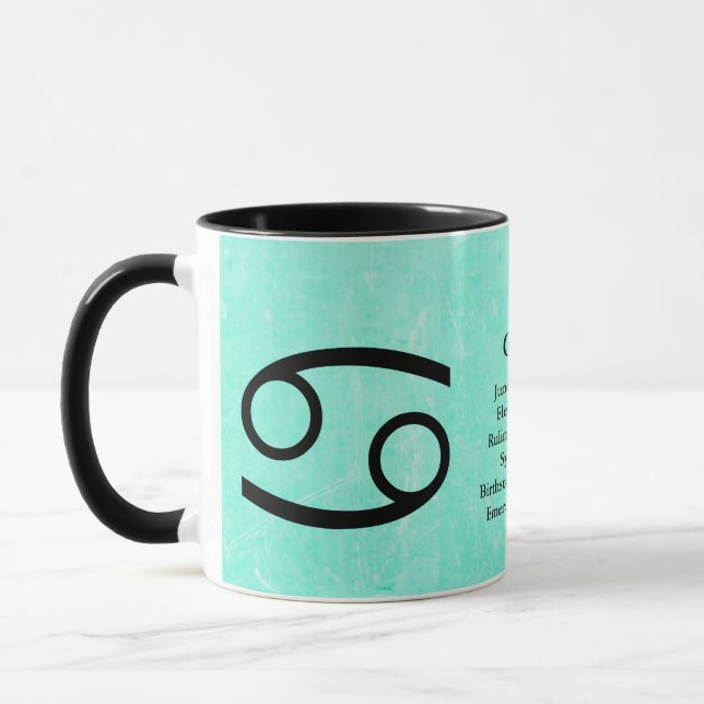 Cancer Crab Symbol Lila Horoscope Coffee Mugg (Vänster)