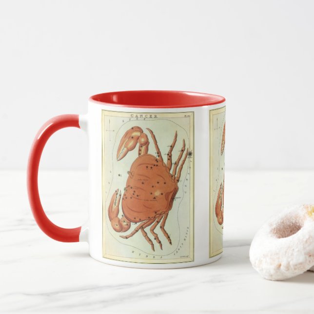 Cancer Crab Vintage Constellation, Uranias Spegel Mugg (Med munk)