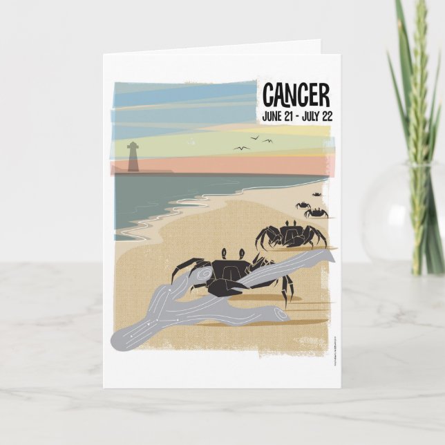 Cancer Crab Zodiac Kort (Framsida)