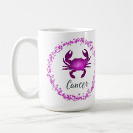 Cancer Crab Zodiac Sign Astrology pink purple  Kaffemugg