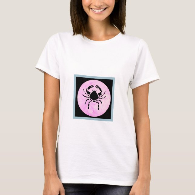Cancer (Crab) Zodiac Sign Kvinnors T-Shirt (Framsida)